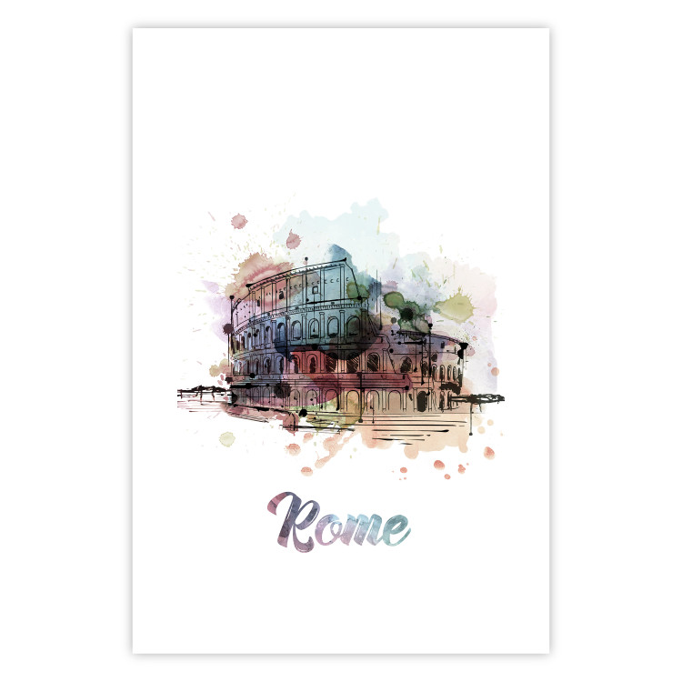 Wall Poster Rainbow Colosseum - colorful architecture of Rome and text against white background 129432 additionalImage 15