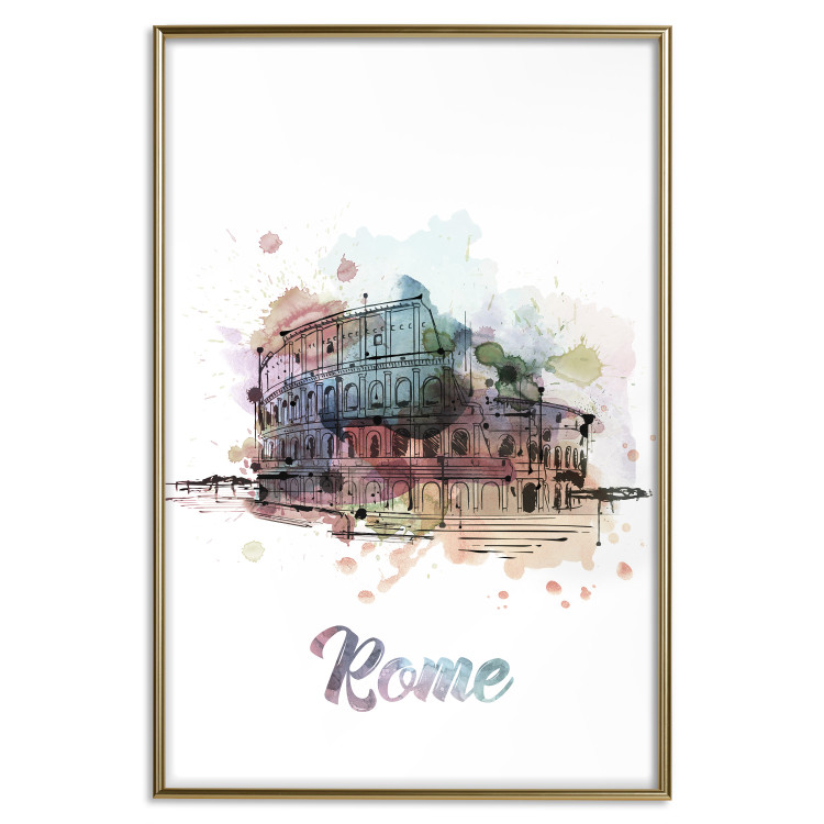 Wall Poster Rainbow Colosseum - colorful architecture of Rome and text against white background 129432 additionalImage 19