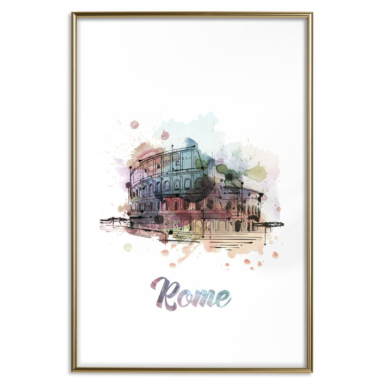 Wall Poster Rainbow Colosseum - colorful architecture of Rome and text against white background 129432 additionalImage 26