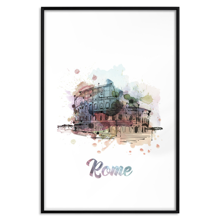 Wall Poster Rainbow Colosseum - colorful architecture of Rome and text against white background 129432 additionalImage 20