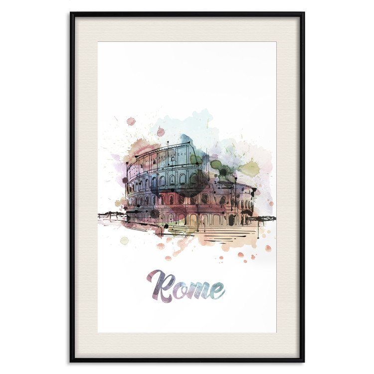 Wall Poster Rainbow Colosseum - colorful architecture of Rome and text against white background 129432 additionalImage 24