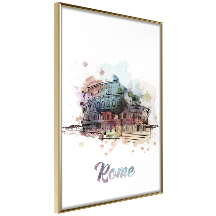 Wall Poster Rainbow Colosseum - colorful architecture of Rome and text against white background 129432 additionalImage 14
