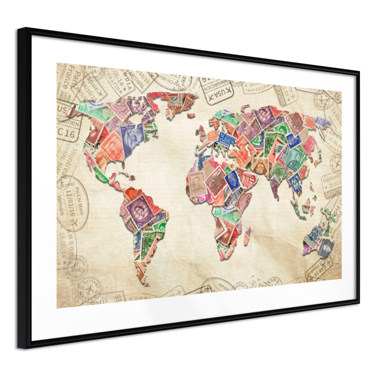 Wall Poster Travel Souvenirs - world map created from souvenir postcards 129832 additionalImage 8