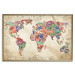 Wall Poster Travel Souvenirs - world map created from souvenir postcards 129832 additionalThumb 19