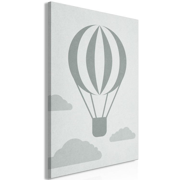 Canvas Art Print Balloon Journey (1-piece) Vertical - pastel landscape of balloon and clouds 130532 additionalImage 2