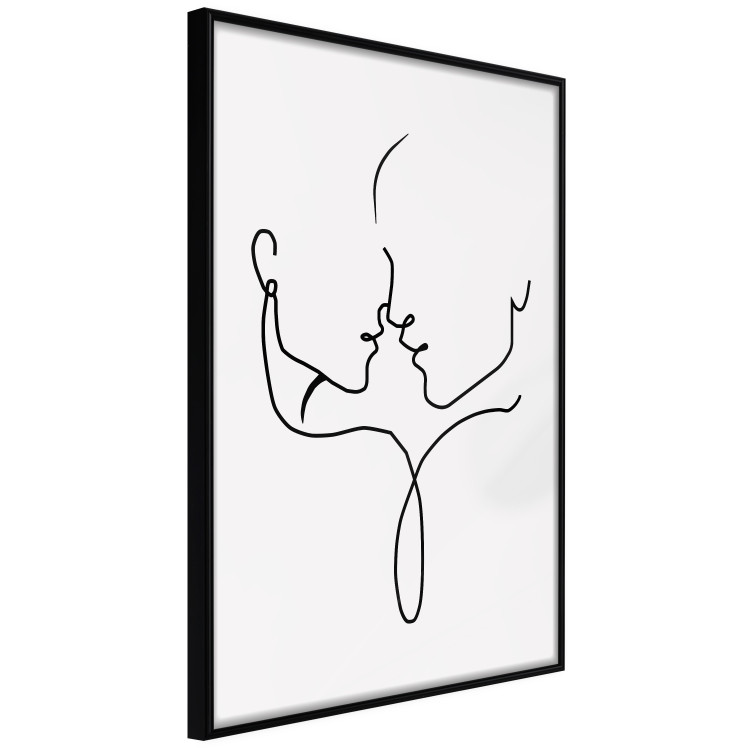 Wall Poster Shared Gaze - black line art of enamored characters on a light background 130732 additionalImage 13