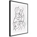 Poster Three Faces - black line art of character faces on a solid gray background 130832 additionalThumb 2