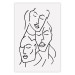 Poster Three Faces - black line art of character faces on a solid gray background 130832