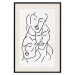 Poster Three Faces - black line art of character faces on a solid gray background 130832 additionalThumb 19