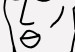 Poster Three Faces - black line art of character faces on a solid gray background 130832 additionalThumb 8