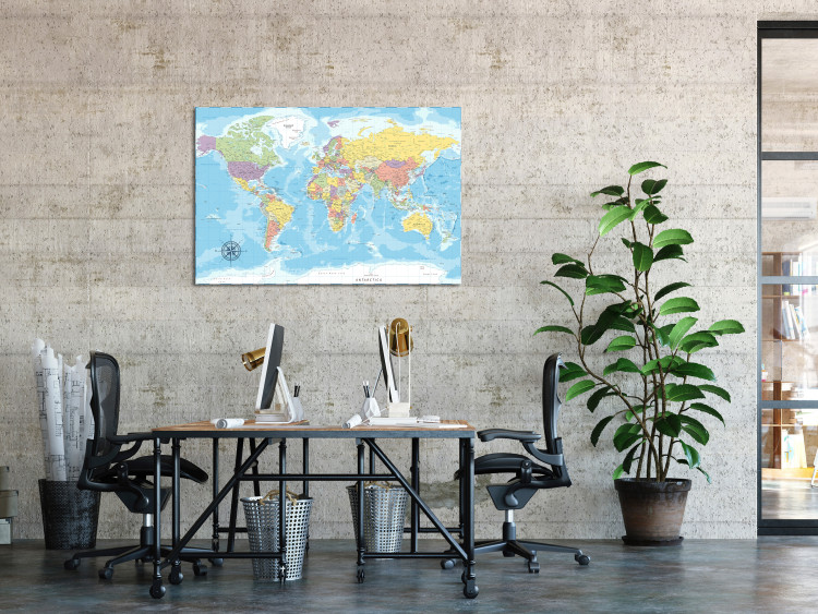 Canvas Beauty of the Globe (1-piece) Wide - world map in pastel colors 131532 additionalImage 3