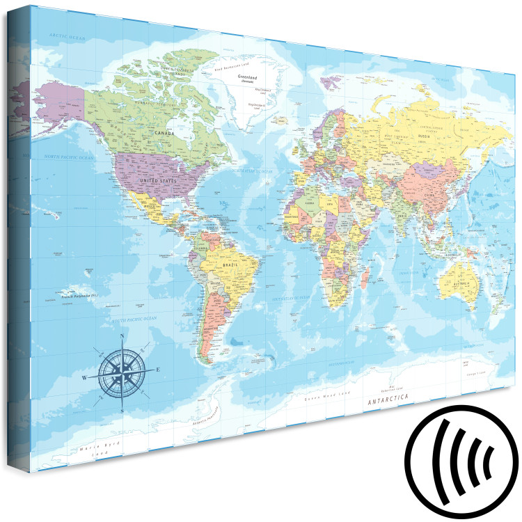 Canvas Beauty of the Globe (1-piece) Wide - world map in pastel colors 131532 additionalImage 6
