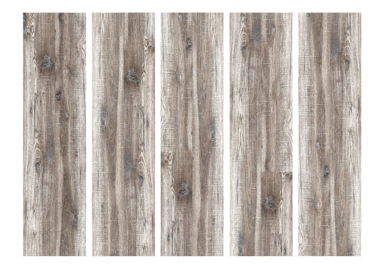 Room Separator Stylish Wood II (5-piece) - unique composition in brown planks 132532 additionalImage 3