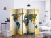 Room Divider Map of the World - Sun and sky II (5-piece) - world map in yellow 132632 additionalThumb 2