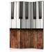 Room Divider Screen Inspired by Chopin - Mahogany (3-piece) - musical instrument 132832