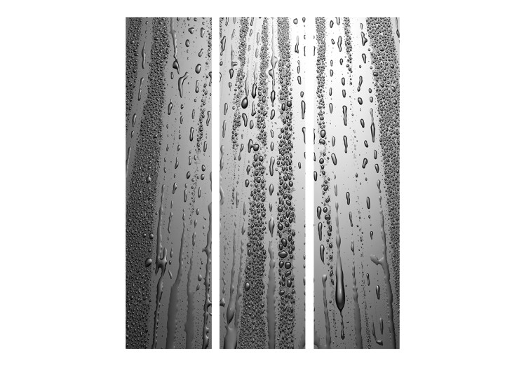 Room Separator Summer Drizzle (3-piece) - gray composition in raindrops 133032 additionalImage 3