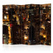 Room Divider Screen City at Night - Chicago II (5-piece) - bird's eye view of buildings 133132
