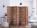 Folding Screen Red Rock II (5-piece) - simple composition with brick texture 133532 additionalThumb 2