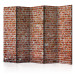 Folding Screen Red Rock II (5-piece) - simple composition with brick texture 133532