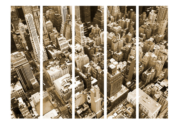 Room Divider Screen New York, Manhattan II - city architecture shown from a bird's eye view 133832 additionalImage 3