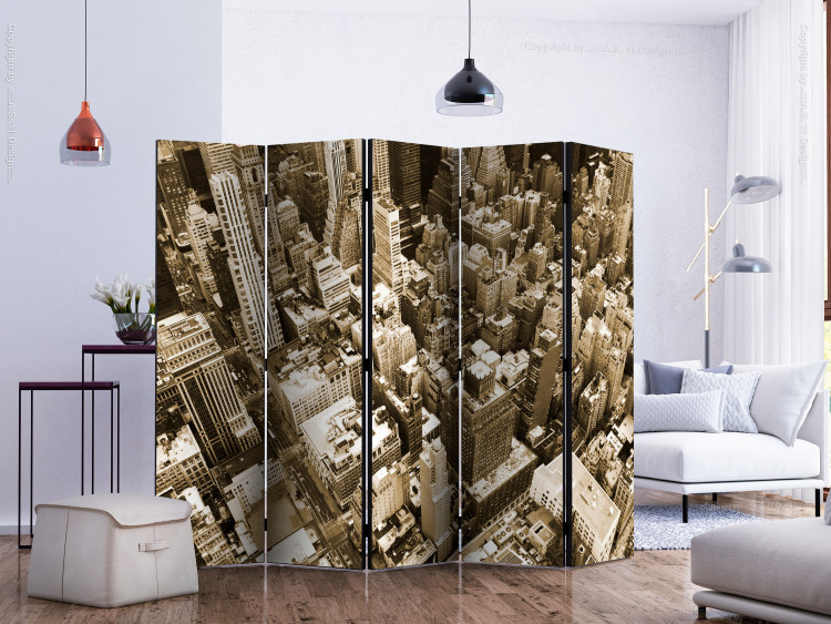 Room Divider Screen New York, Manhattan II - city architecture shown from a bird's eye view 133832 additionalImage 2