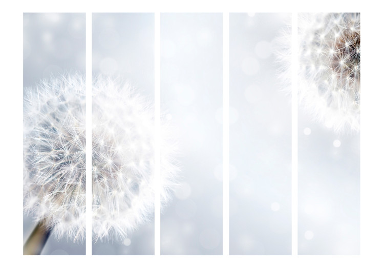 Folding Screen Unpredictable Moments II - whimsical white dandelions on a light background 134032 additionalImage 3
