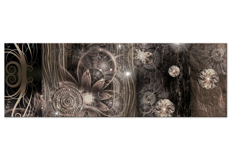 Canvas Print Miracle (1-piece) Narrow - second variant - gray flower abstraction 135332
