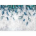 Photo Wallpaper Sapphire feather rain - minimalist composition on concrete background 136332 additionalThumb 5