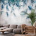 Photo Wallpaper Sapphire feather rain - minimalist composition on concrete background 136332