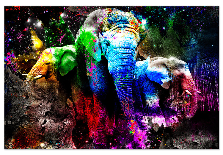 Large canvas print Colorful Elephants [Large Format] 136432
