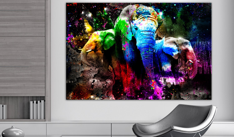 Large canvas print Colorful Elephants [Large Format] 136432 additionalImage 4