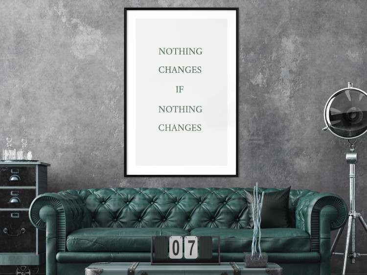 Wall Poster Changes - composition with green English text on a white background 137232 additionalImage 11