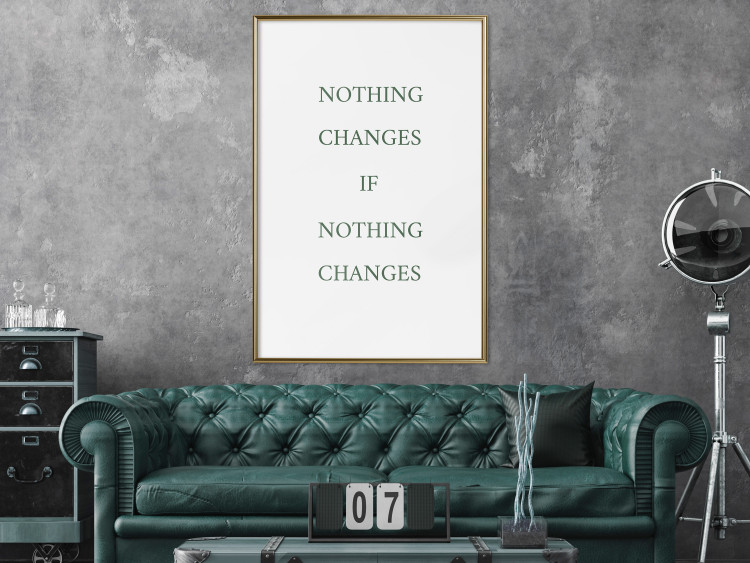 Wall Poster Changes - composition with green English text on a white background 137232 additionalImage 17