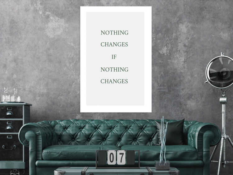 Wall Poster Changes - composition with green English text on a white background 137232 additionalImage 13