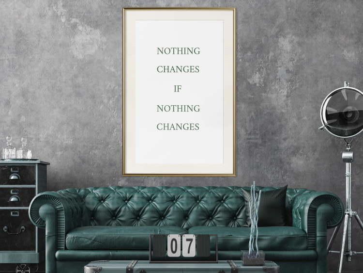 Wall Poster Changes - composition with green English text on a white background 137232 additionalImage 13