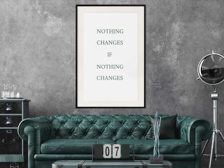 Wall Poster Changes - composition with green English text on a white background 137232 additionalImage 14
