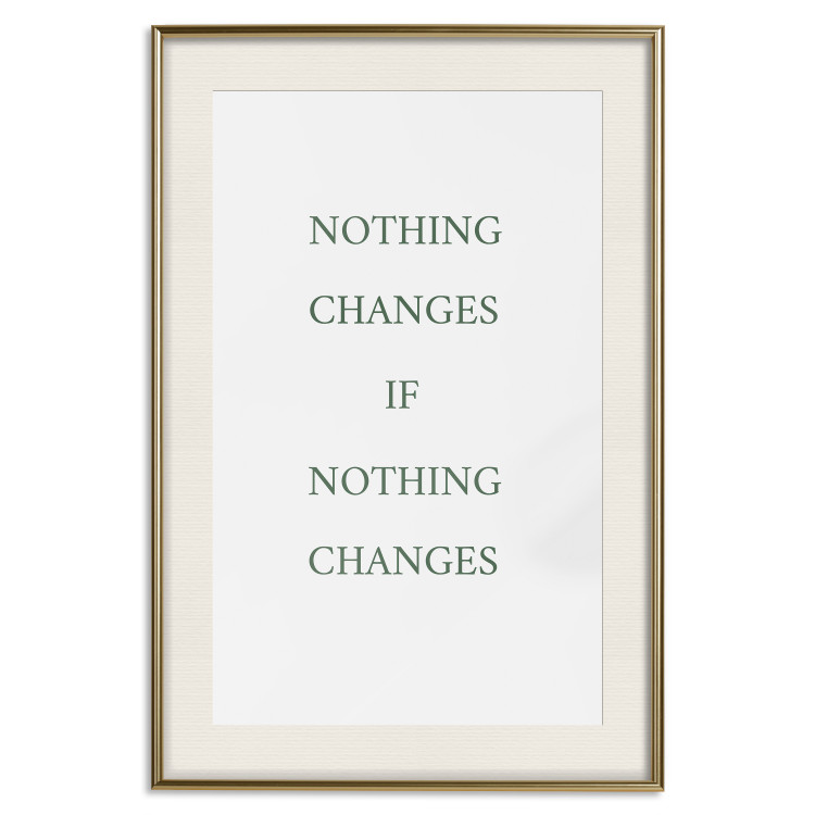 Wall Poster Changes - composition with green English text on a white background 137232 additionalImage 4