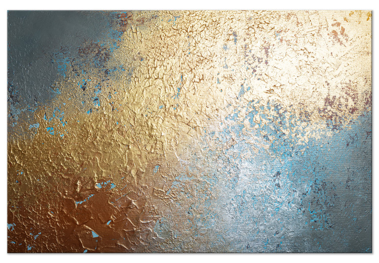 Canvas Art Print Texture Penetration (1-piece) Wide - modern golden abstraction 138132