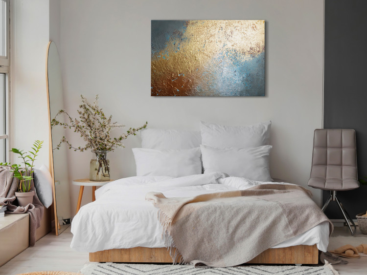 Canvas Art Print Texture Penetration (1-piece) Wide - modern golden abstraction 138132 additionalImage 3
