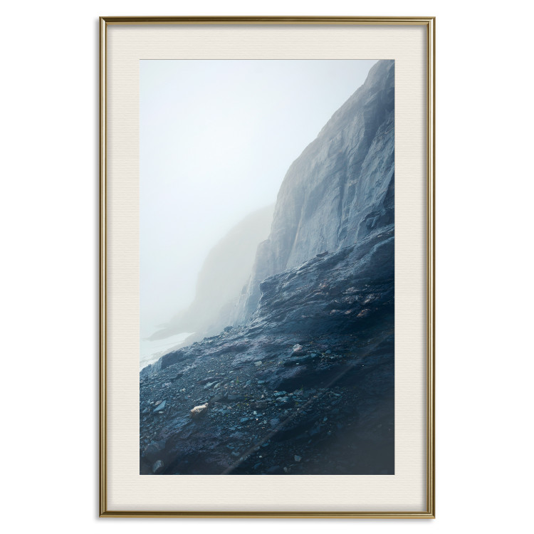 Wall Poster Misty Statue - landscape of rocky cliffs above water in thick fog 138732 additionalImage 27