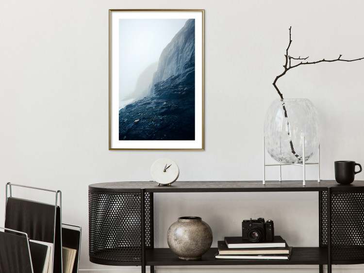 Wall Poster Misty Statue - landscape of rocky cliffs above water in thick fog 138732 additionalImage 13