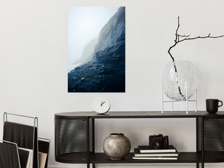 Wall Poster Misty Statue - landscape of rocky cliffs above water in thick fog 138732 additionalImage 9