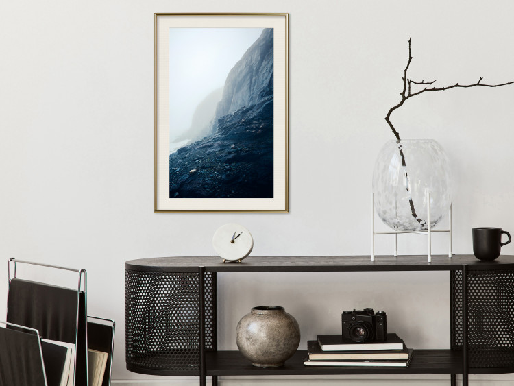 Wall Poster Misty Statue - landscape of rocky cliffs above water in thick fog 138732 additionalImage 25