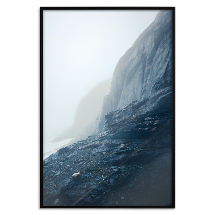 Wall Poster Misty Statue - landscape of rocky cliffs above water in thick fog 138732 additionalImage 24