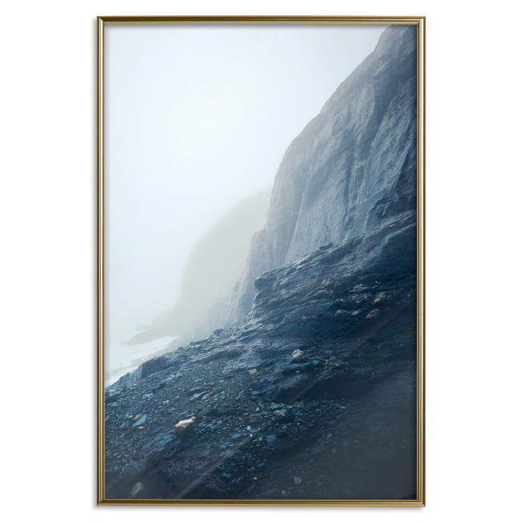 Wall Poster Misty Statue - landscape of rocky cliffs above water in thick fog 138732 additionalImage 18