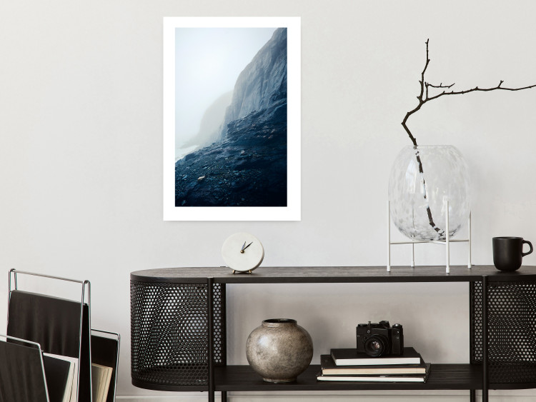 Wall Poster Misty Statue - landscape of rocky cliffs above water in thick fog 138732 additionalImage 15