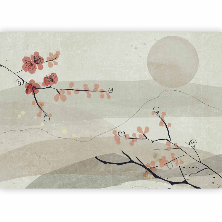 Photo Wallpaper Japanese landscape - abstract composition with cherry tree branch and sunshine 142432 additionalImage 5