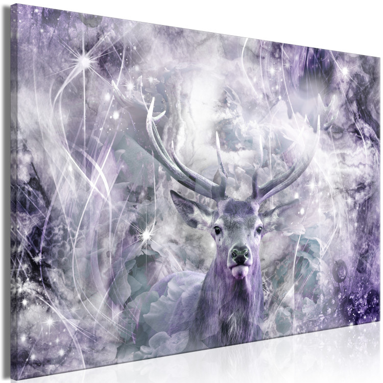 Canvas Print Deer in Violet (1-piece) Wide - abstraction with animal 142532 additionalImage 2