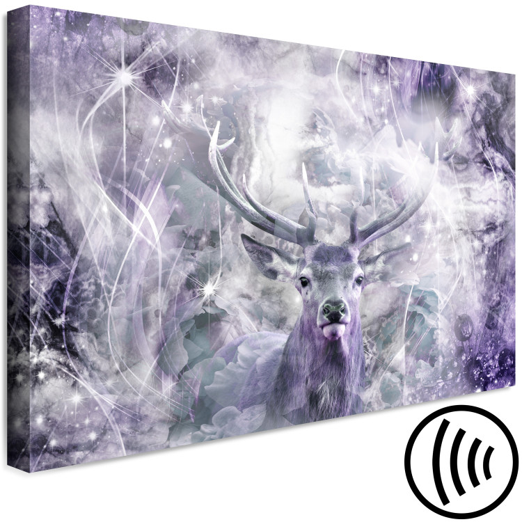 Canvas Print Deer in Violet (1-piece) Wide - abstraction with animal 142532 additionalImage 6