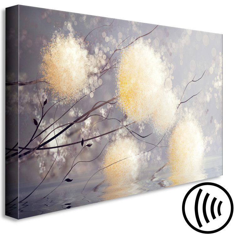 Canvas Art Print Warm Autumn (1-piece) Wide - landscape with dandelions on water 143232 additionalImage 6